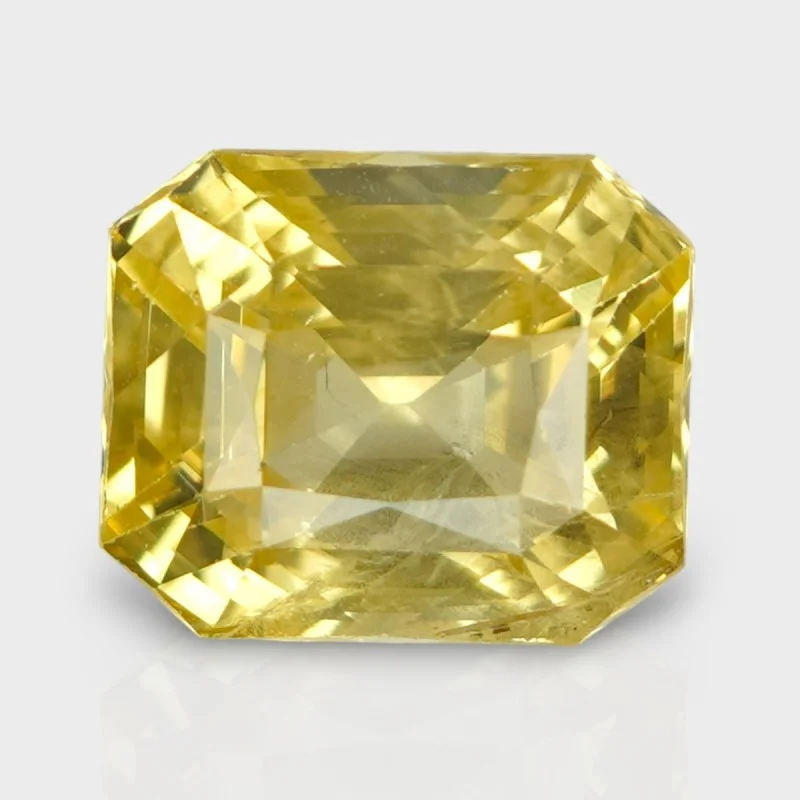 7.8 Cts. Natural Yellow Sapphire Step Cut Octagon Loose Gemstone