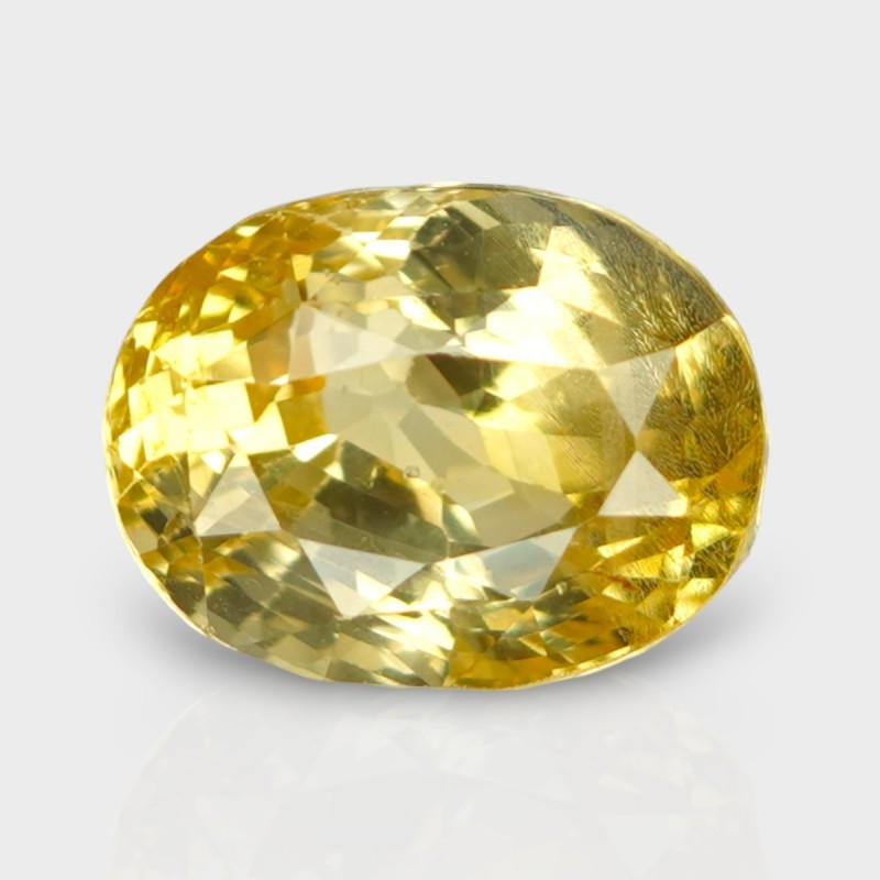 7.04 Cts. Natural Yellow Sapphire Faceted Oval Loose Gemstone