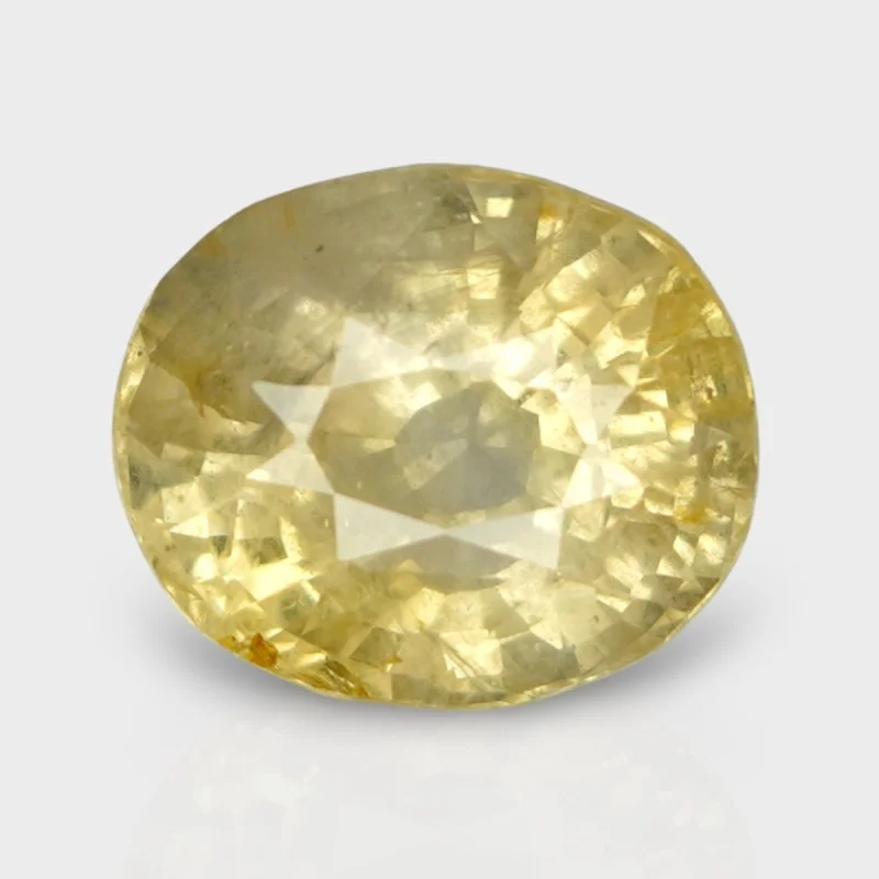 7.14 Cts. Natural Yellow Sapphire Faceted Oval Loose Gemstone