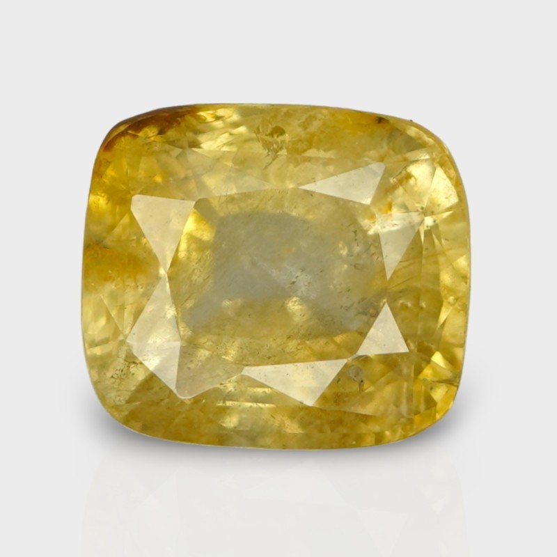 7.89 Cts. Natural Yellow Sapphire Faceted Cushion Loose Gemstone