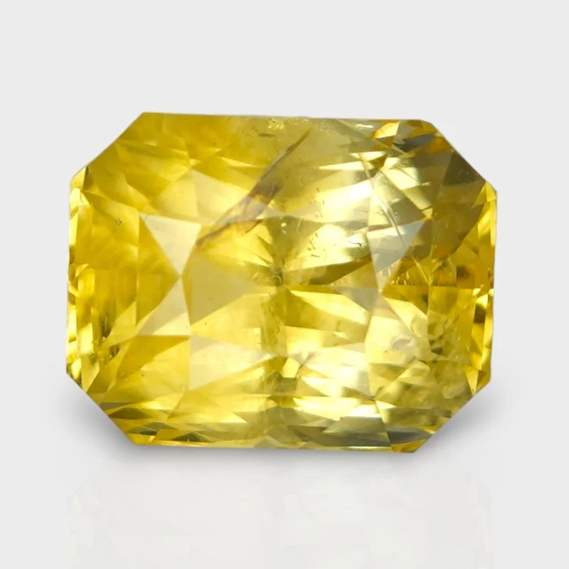 7.11 Cts. Natural Yellow Sapphire Step Cut Octagon Loose Gemstone