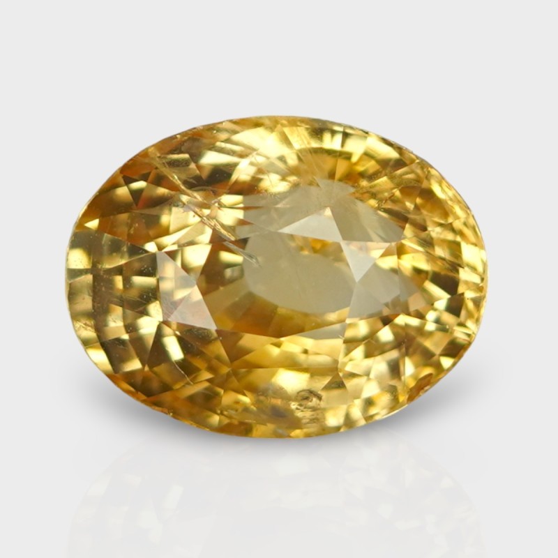 8.2 Cts. Natural Yellow Sapphire Faceted Oval Loose Gemstone