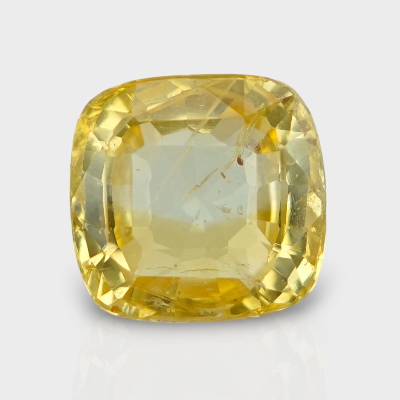 8.52 Cts. Natural Yellow Sapphire Faceted Square Cushion  Loose Gems