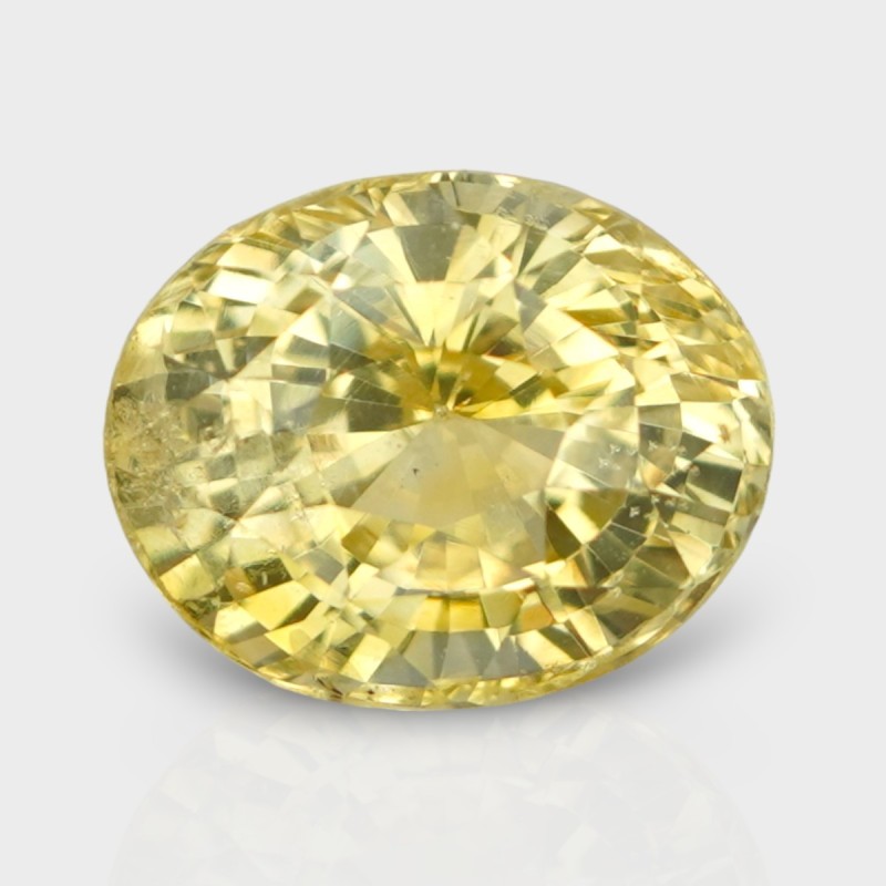 7.06 Cts. Natural Yellow Sapphire Faceted Oval Loose Gemstone