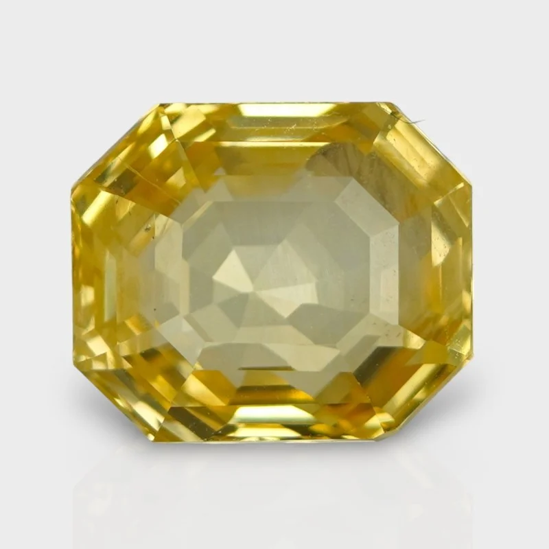 11.12 Cts. Natural Yellow Sapphire Step Cut Octagon Loose Gemstone