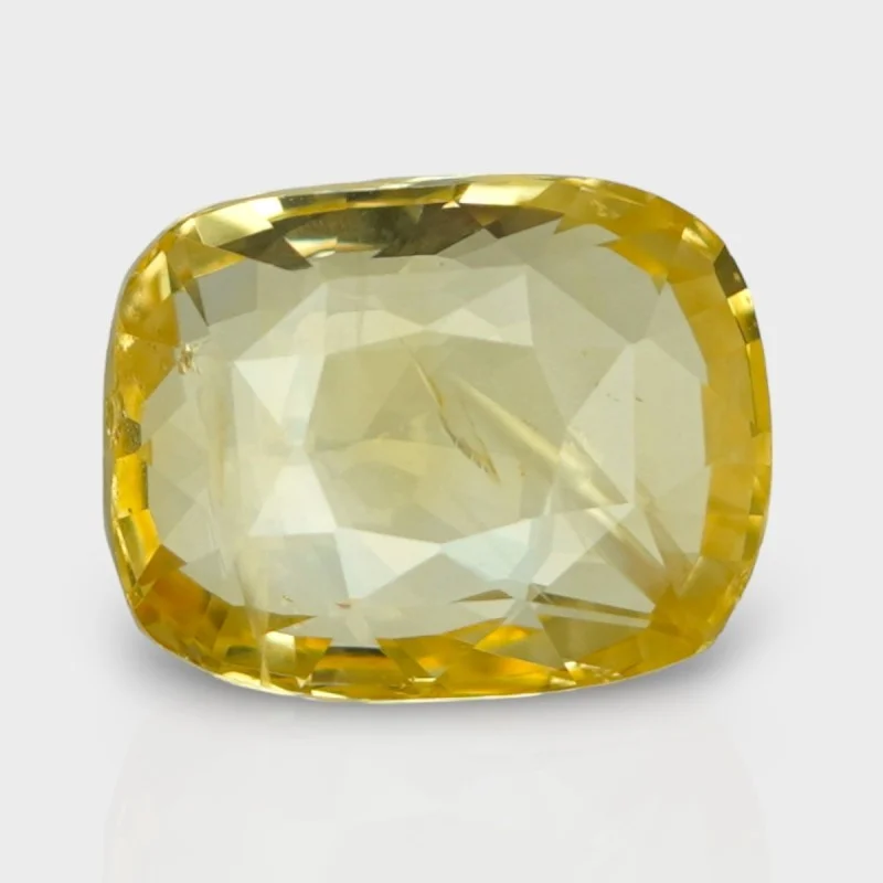 6.1 Cts. Natural Yellow Sapphire Faceted Cushion Loose Gemstone