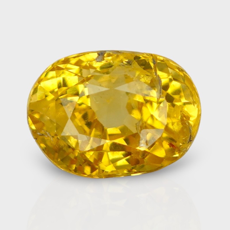 5.11 Cts. Natural Yellow Sapphire Faceted Oval Loose Gemstone