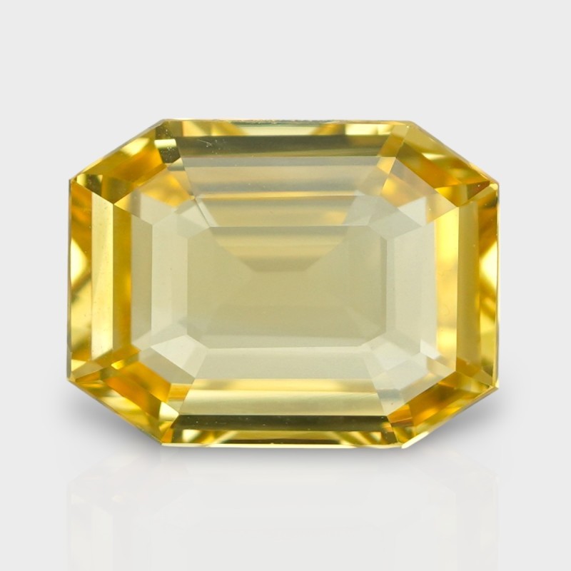 10.05 Cts. Natural Yellow Sapphire Step Cut Octagon Loose Gemstone