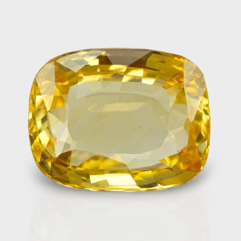 12.13 Cts. Natural Yellow Sapphire Faceted Cushion Loose Gemstone