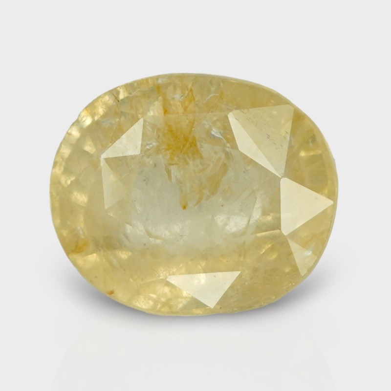 6.24 Cts. Natural Yellow Sapphire Faceted Oval Loose Gemstone