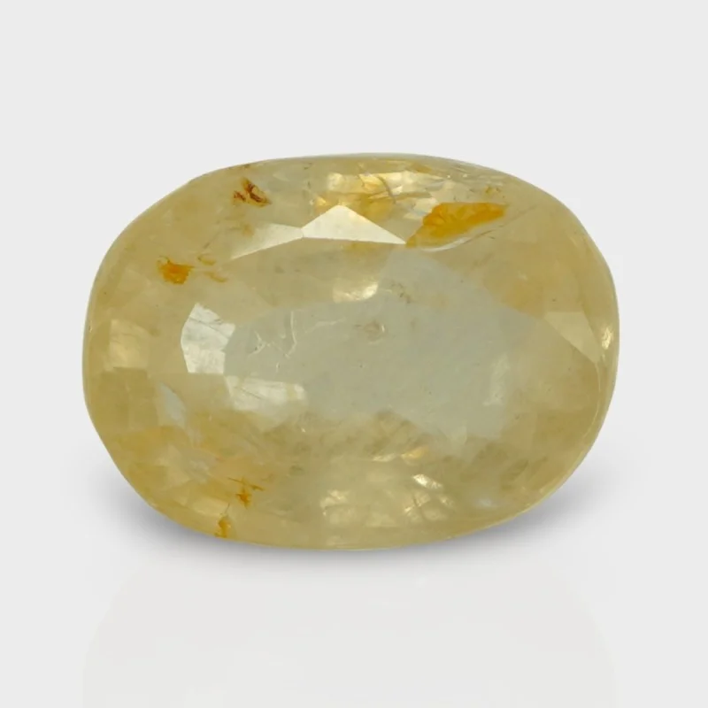 7.54 Cts. Natural Yellow Sapphire Faceted Oval Loose Gemstone