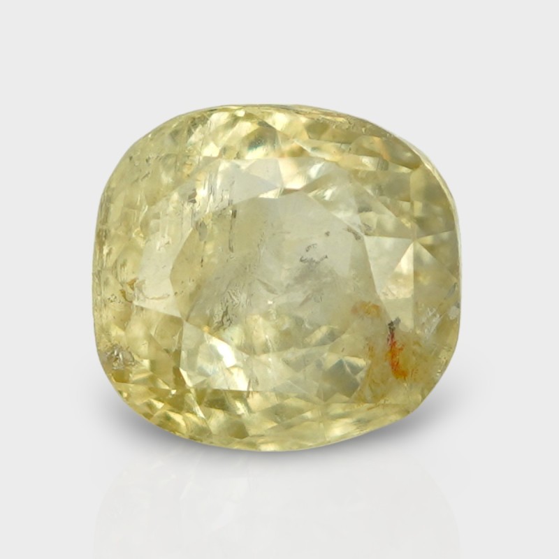 6.12 Cts. Natural Yellow Sapphire Faceted Cushion Loose Gemstone