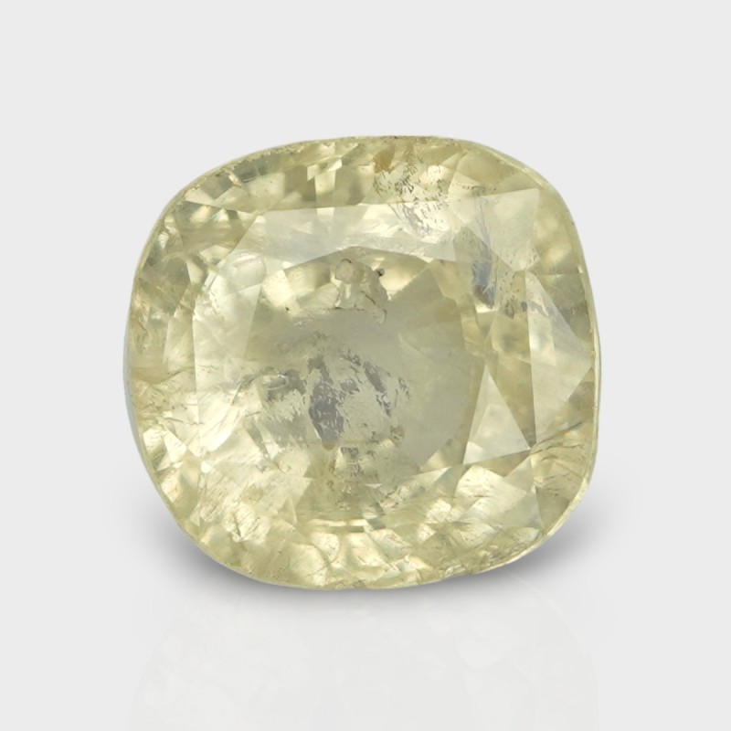 6.27 Cts. Natural Yellow Sapphire Faceted Square Cushion  Loose Gems