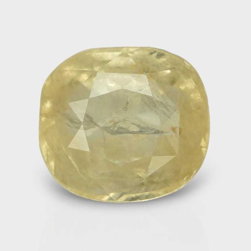 6.12 Cts. Natural Yellow Sapphire Faceted Cushion Loose Gemstone