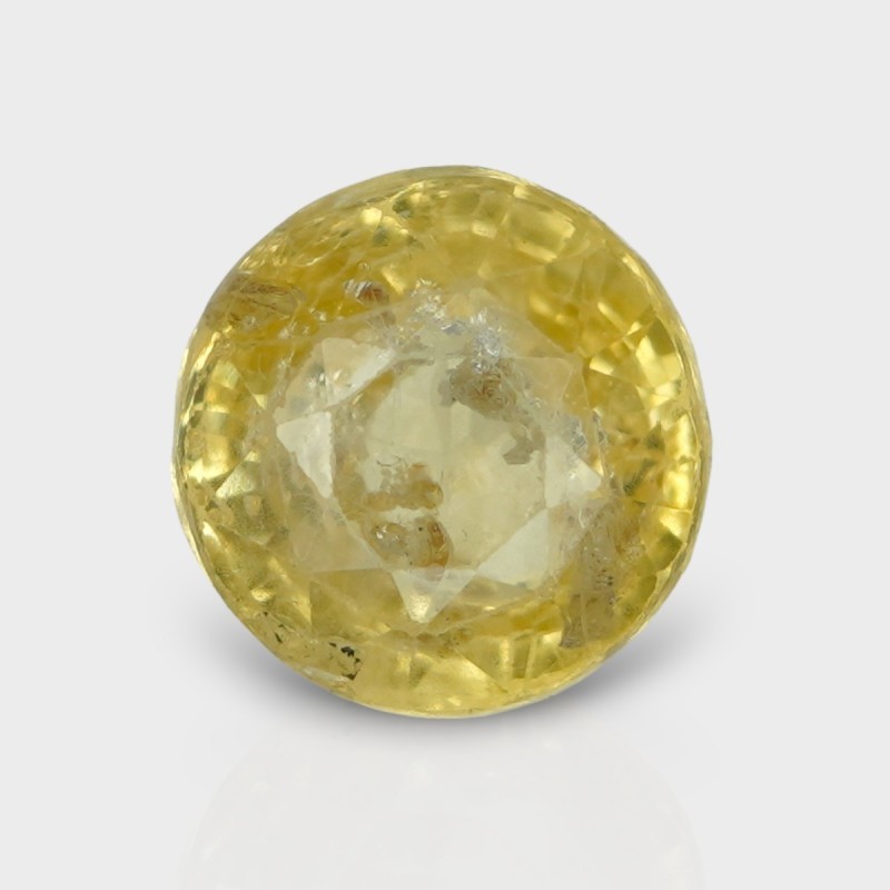 6.83 Cts. Natural Yellow Sapphire Faceted Round Loose Gemstone