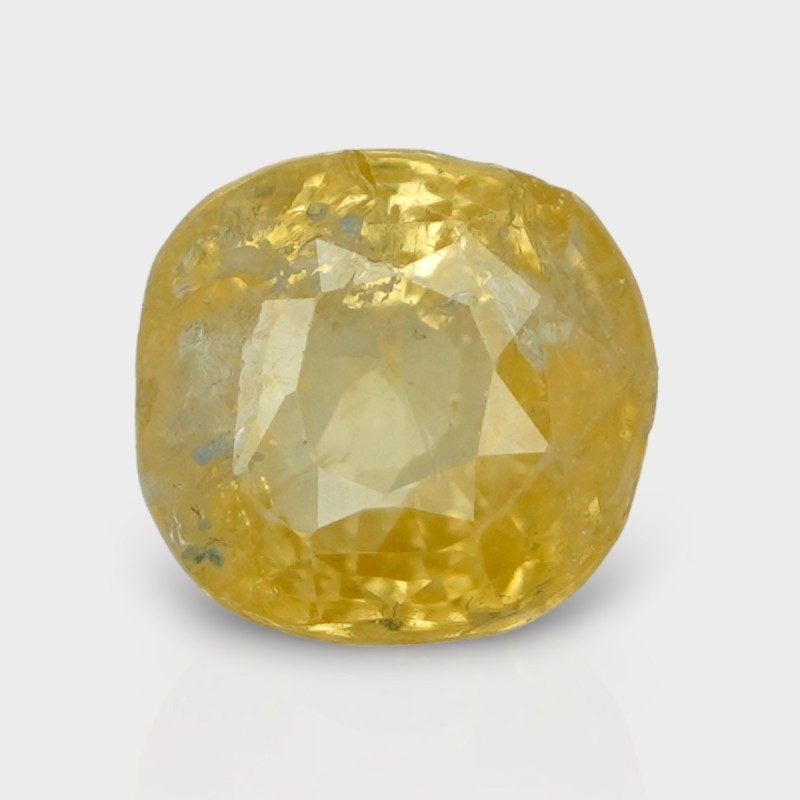 4.97 Cts. Natural Yellow Sapphire Faceted Square Cushion  Loose Gems