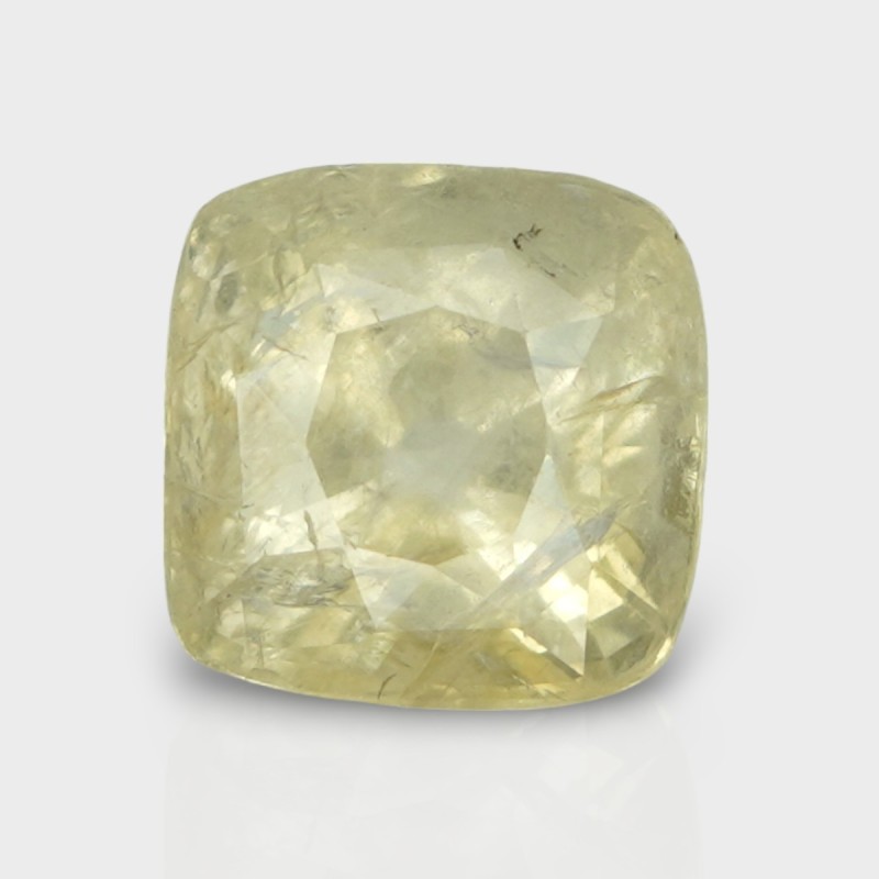 4.96 Cts. Natural Yellow Sapphire Faceted Square Cushion  Loose Gems