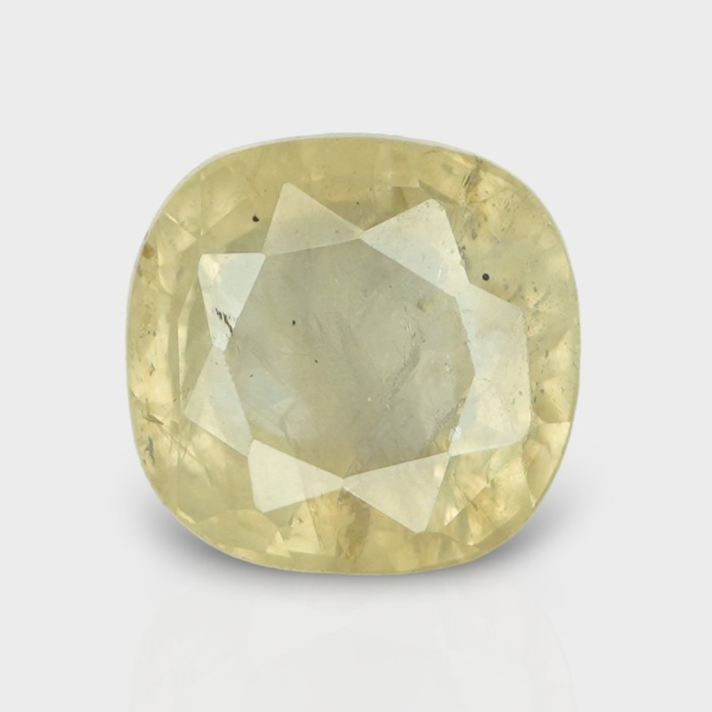 5.47 Cts. Natural Yellow Sapphire Faceted Square Cushion  Loose Gems