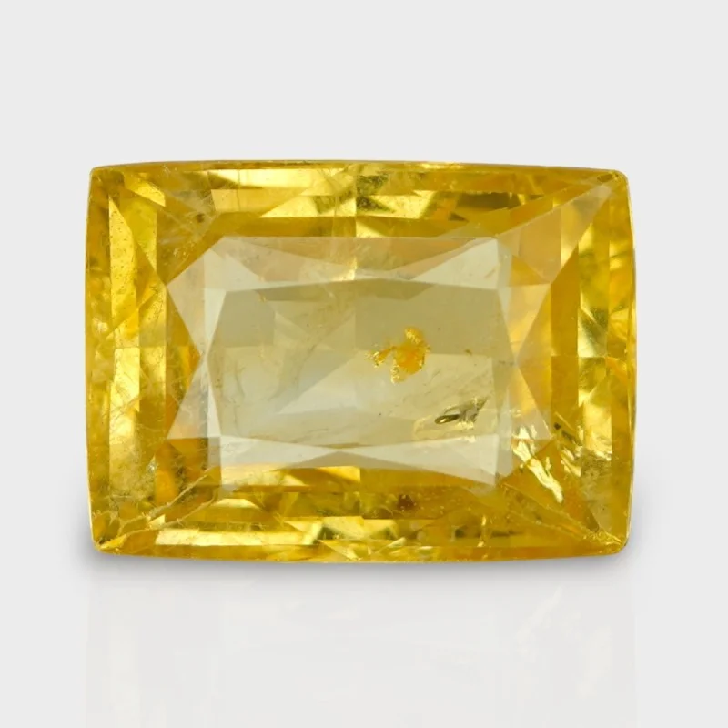 15.09 Cts. Natural Yellow Sapphire Step Cut Baguette Loose Gemstone