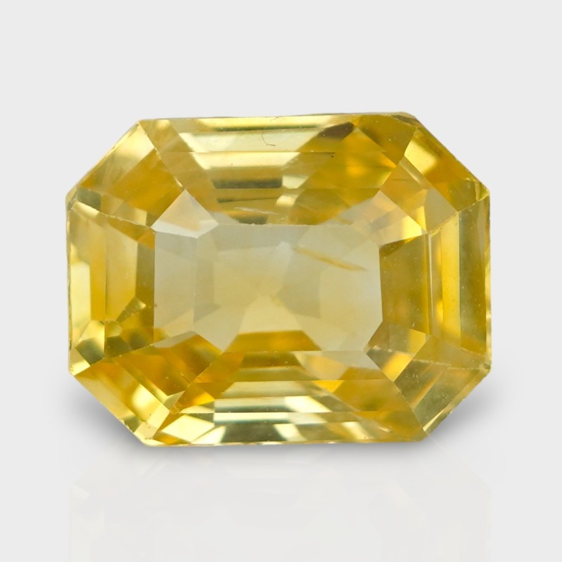 10.03 Cts. Natural Yellow Sapphire Step Cut Octagon Loose Gemstone