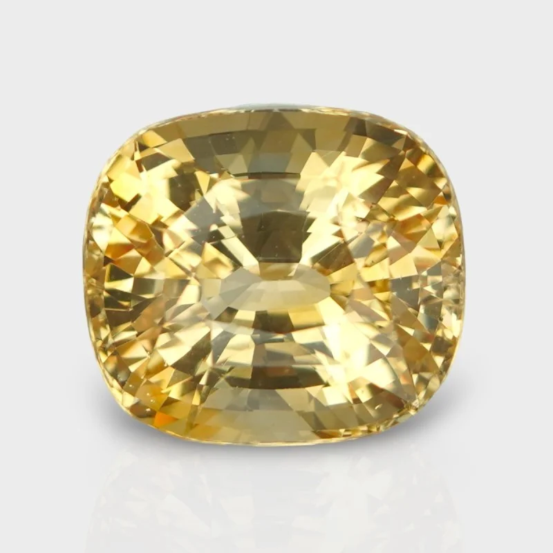 15 Cts. Natural Yellow Sapphire Faceted Square Cushion  Loose Gemstone