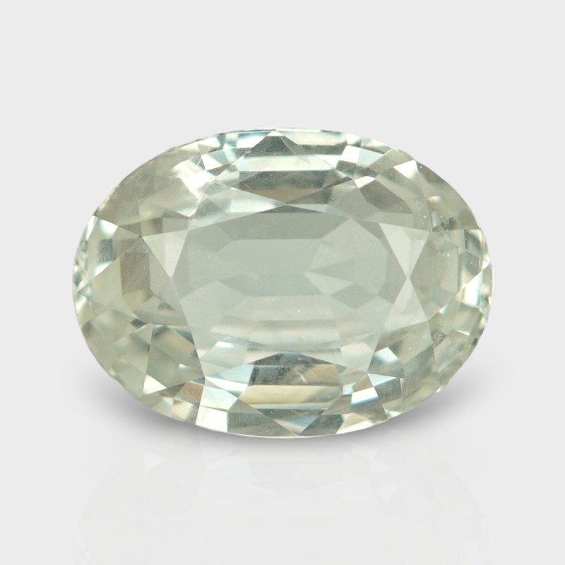 8.45 Cts. Natural White Sapphire Faceted Oval Loose Gemstone