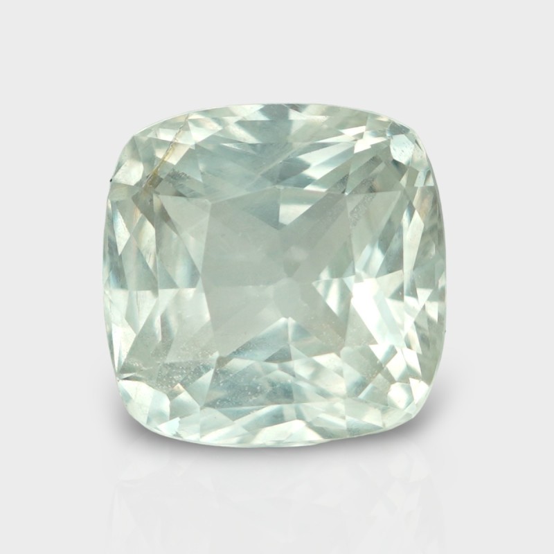 9.76Cts. Natural White Sapphire Faceted Square Cushion Loose Gemstone