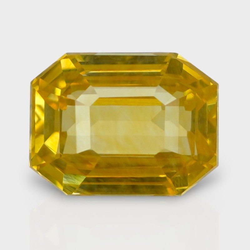 7.17 Cts. Natural Yellow Sapphire Step Cut Octagon Loose Gemstone