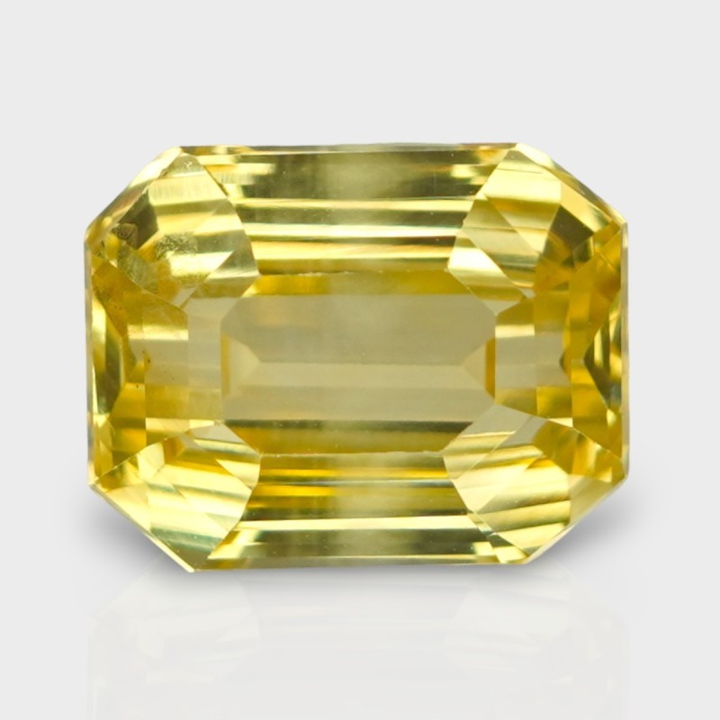 8.66 Cts. Natural Yellow Sapphire Step Cut Octagon Loose Gemstone