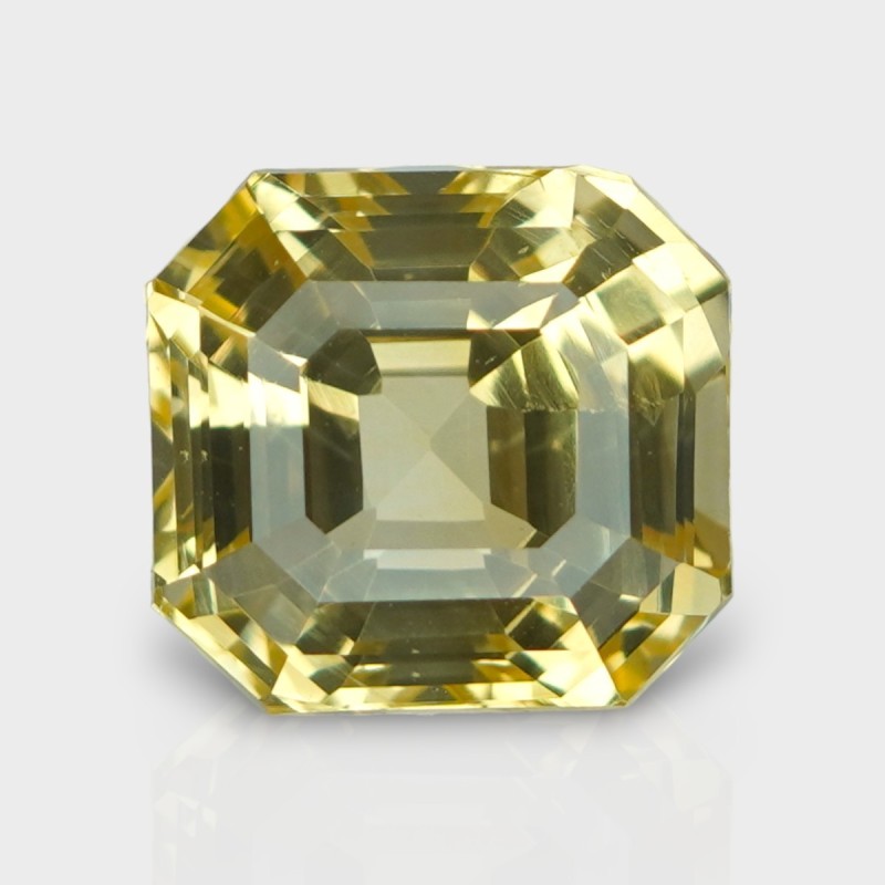 8.13 Cts. Natural Yellow Sapphire Step Cut Octagon Loose Gemstone