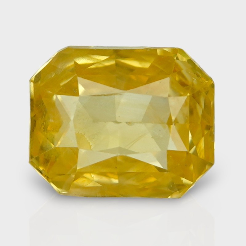 6.03 Cts. Natural Yellow Sapphire Step Cut Octagon Loose Gemstone