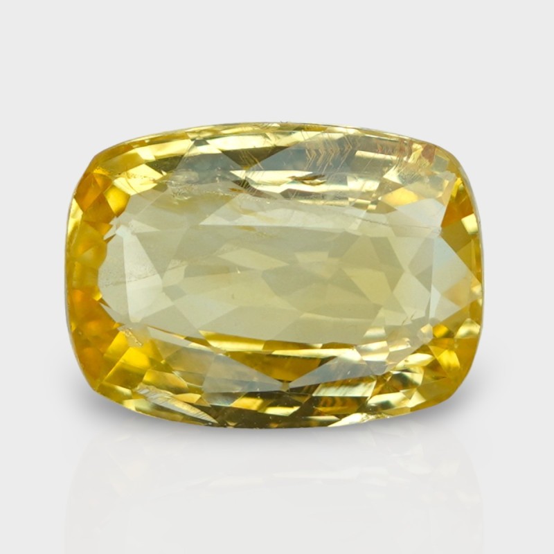 7.13 Cts. Natural Yellow Sapphire Faceted Cushion Loose Gemstone