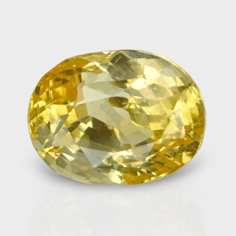 7.04 Cts. Natural Yellow Sapphire Faceted Oval Loose Gemstone