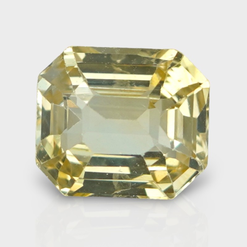 4.05 Cts. Natural Yellow Sapphire Step Cut Octagon Loose Gemstone