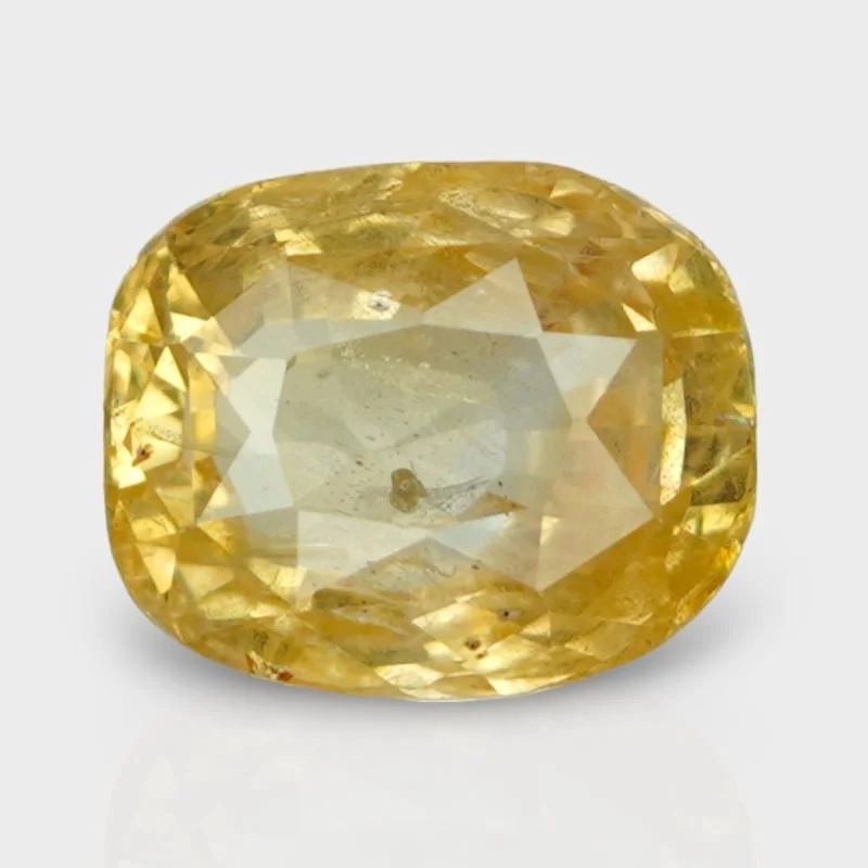 4.06 Cts. Natural Yellow Sapphire Faceted Cushion Loose Gemstone