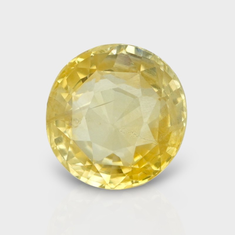 5.66 Cts. Natural Yellow Sapphire Faceted Round Loose Gemstone