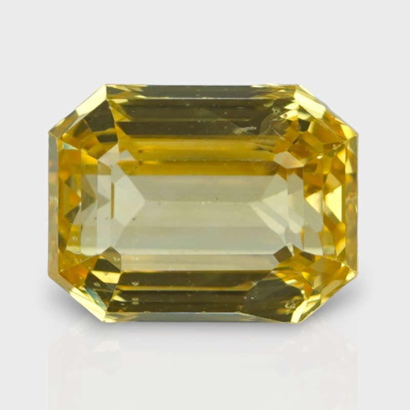 7.04 Cts. Natural Yellow Sapphire Step Cut Octagon Loose Gemstone