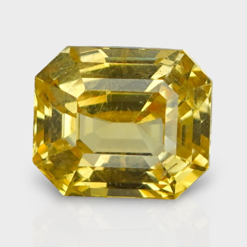 5.65 Cts. Natural Yellow Sapphire Step Cut Octagon Loose Gemstone