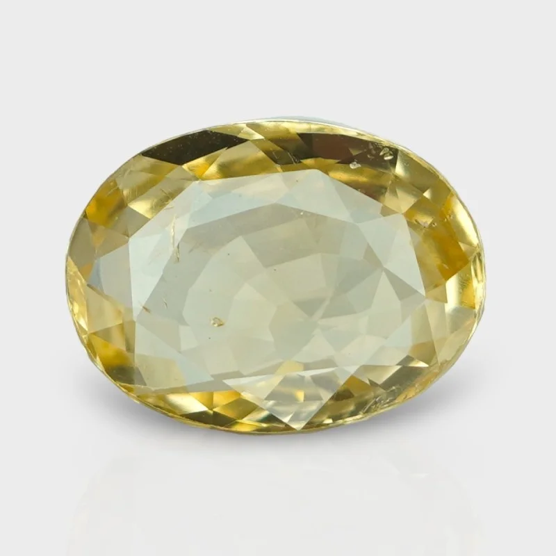 6.6 Cts. Natural Yellow Sapphire Faceted Oval Loose Gemstone