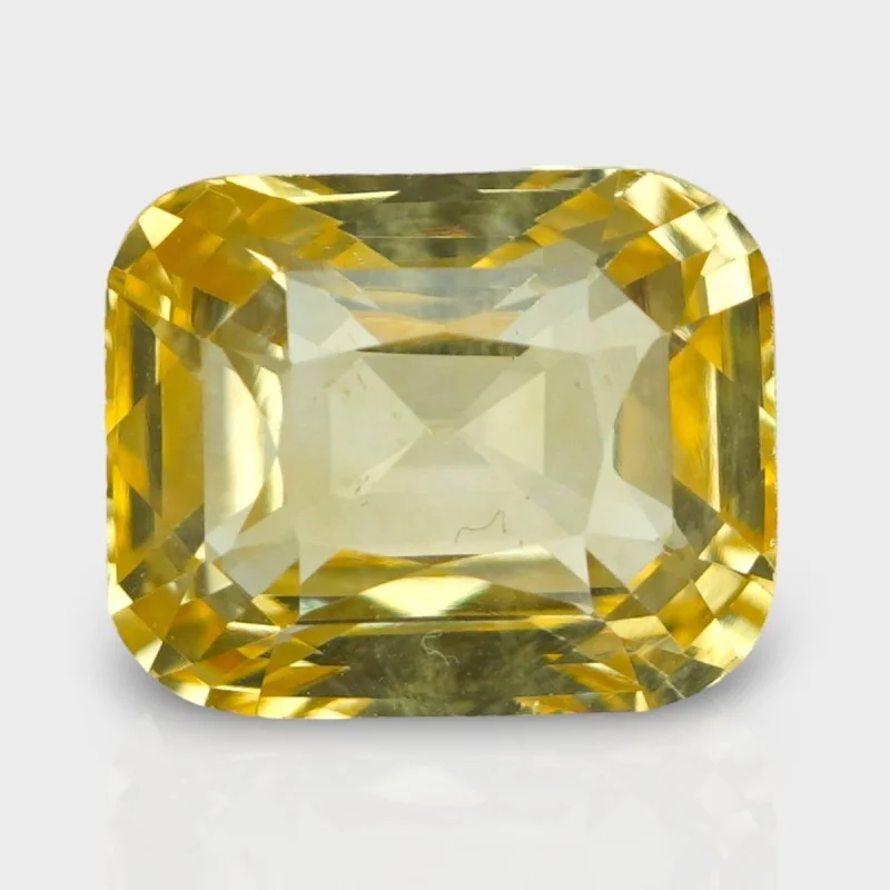 9.6 Cts. Natural Yellow Sapphire Faceted Cushion Loose Gemstone