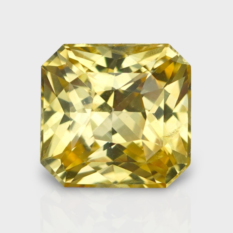 8.22 Cts. Natural Yellow Sapphire Princess Cut Octagon Loose Gemstone