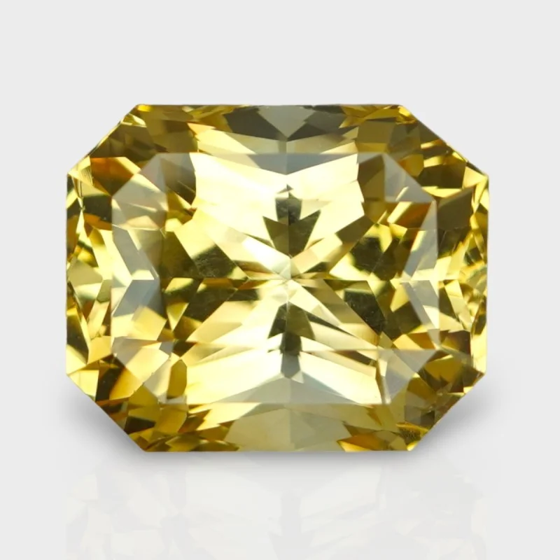 11.26 Cts. Natural Yellow Sapphire Princess Cut Octagon Loose Gemstone