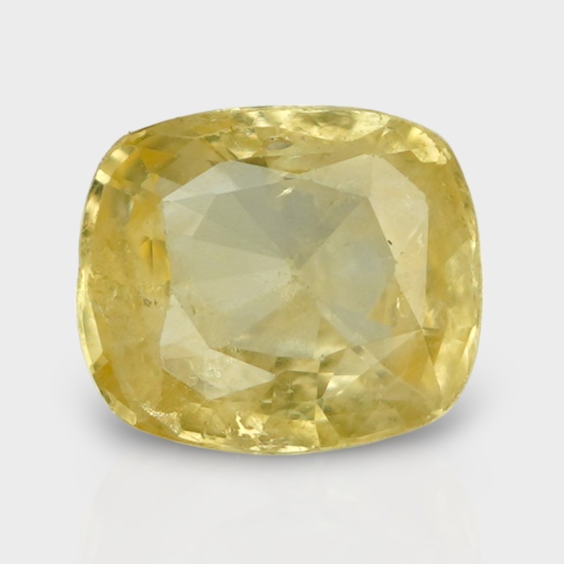 3.12 Cts. Natural Yellow Sapphire Faceted Cushion Loose Gemstone