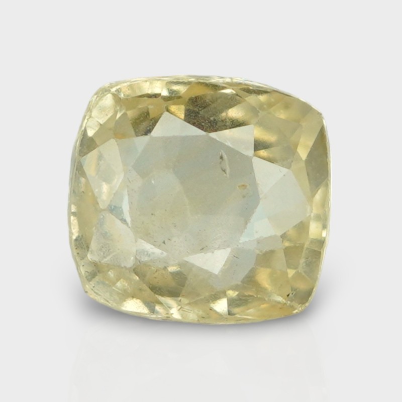 3.36 Cts. Natural Yellow Sapphire Faceted Square Cushion  Loose Gemstone