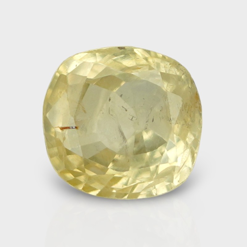 3.55 Cts. Natural Yellow Sapphire Faceted Square Cushion  Loose Gemstone