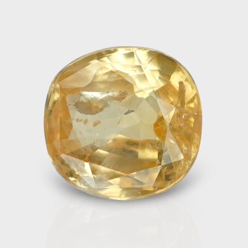 3.09 Cts. Natural Yellow Sapphire Faceted Square Cushion  Loose Gemstone