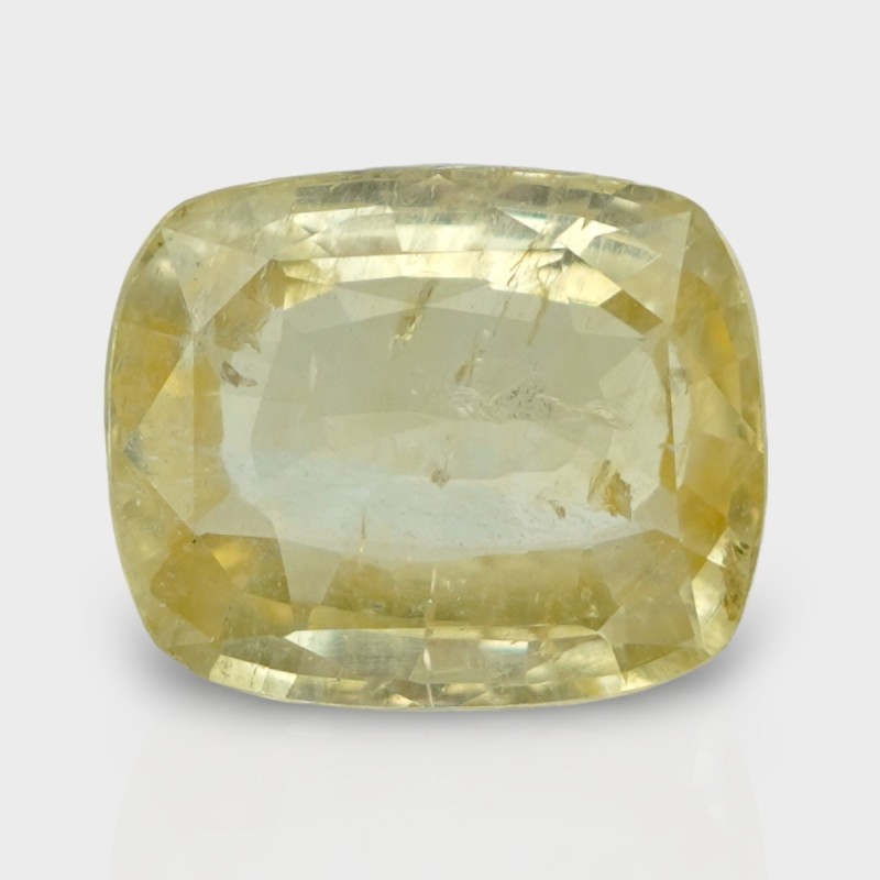 6.35 Cts. Natural Yellow Sapphire Faceted Cushion Loose Gemstone