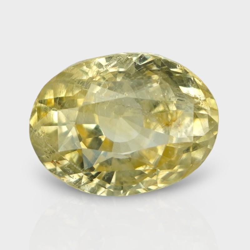 6.17 Cts. Natural Yellow Sapphire Faceted Oval Loose Gemstone