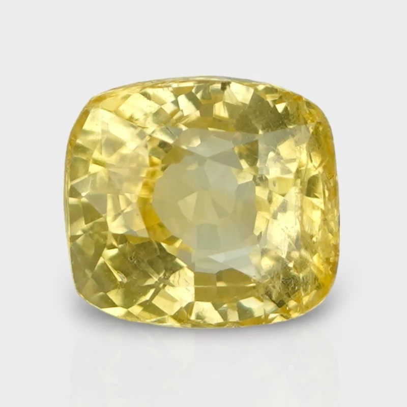 4.05 Cts. Natural Yellow Sapphire Faceted Cushion Loose Gemstone