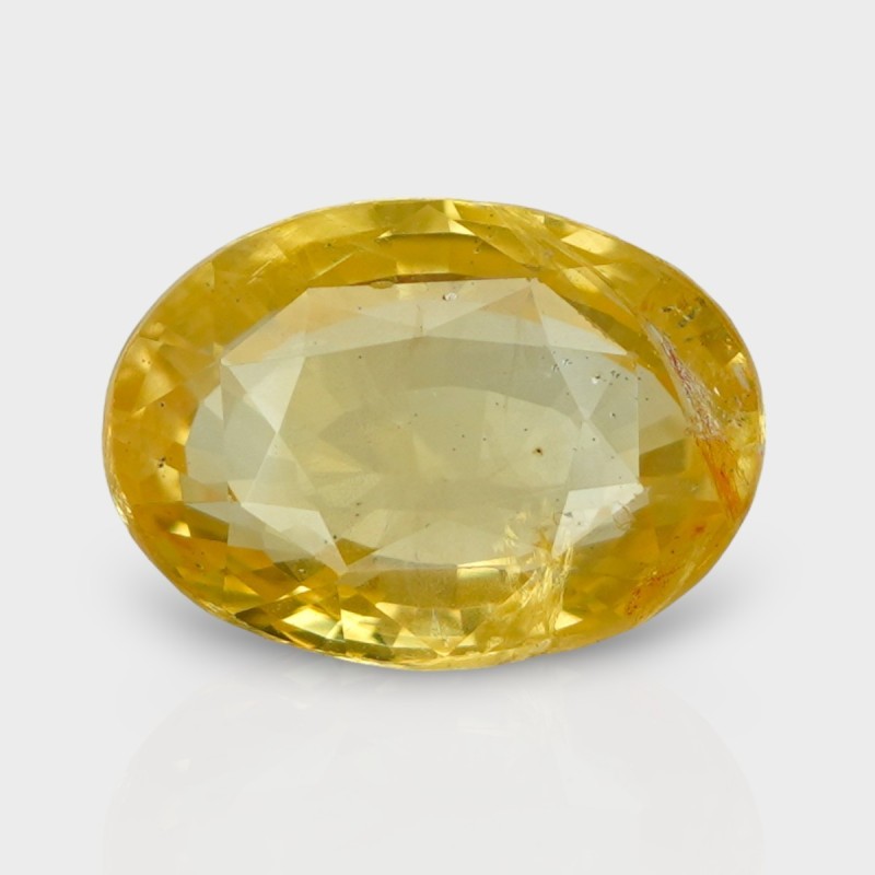 6.15 Cts. Natural Yellow Sapphire Faceted Oval Loose Gemstone